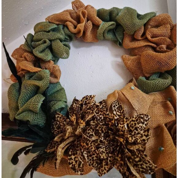 Autumn Burlap Wreath - Picture 2 of 3